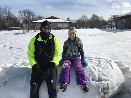Greta and Papa post XC Skiing2